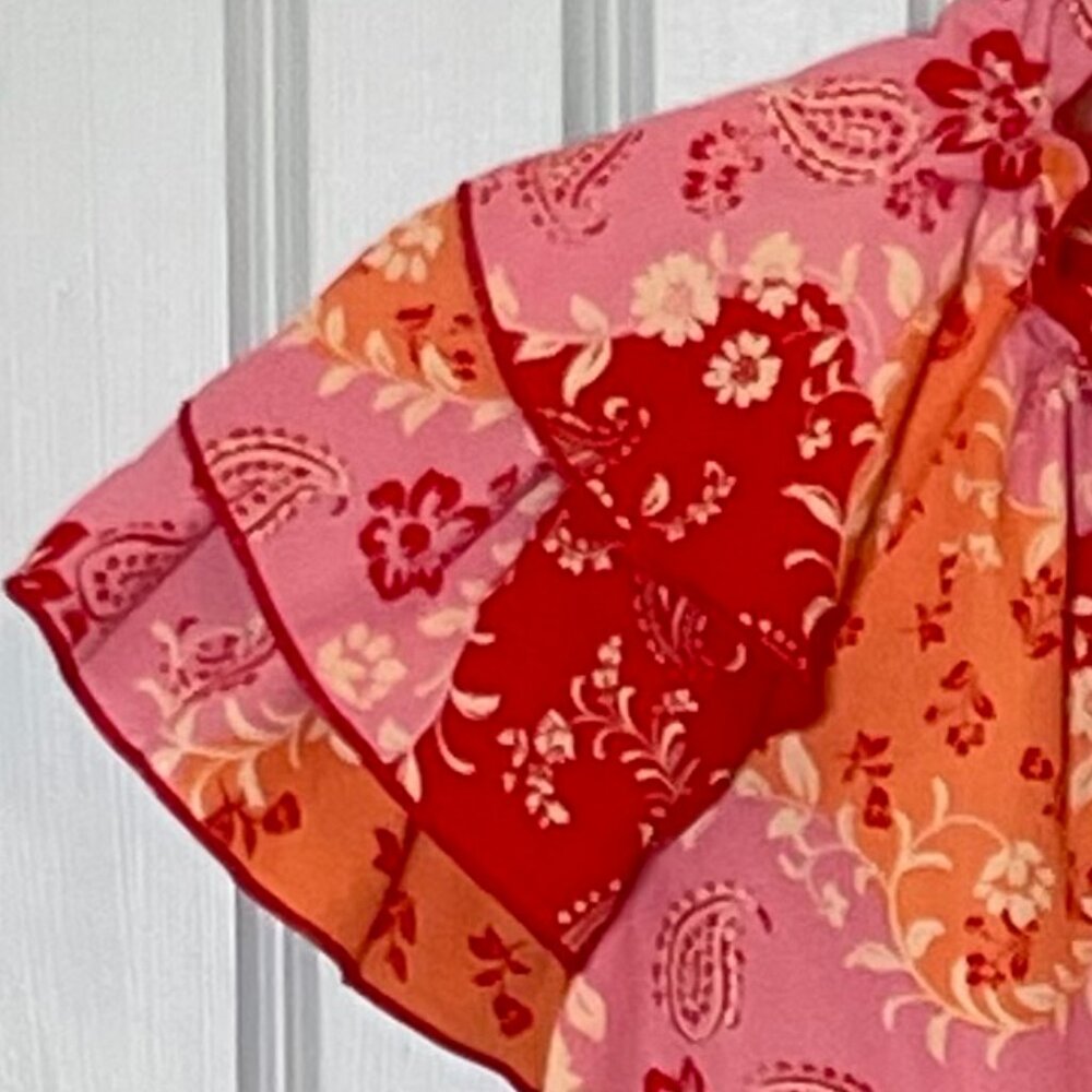 Nanette Lepore Patchwork Print Ruffle Sleeve Blou… - image 8